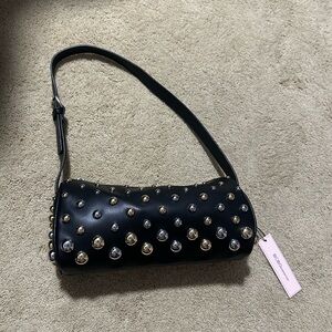 Studded BCBG Black Shoulder Bag